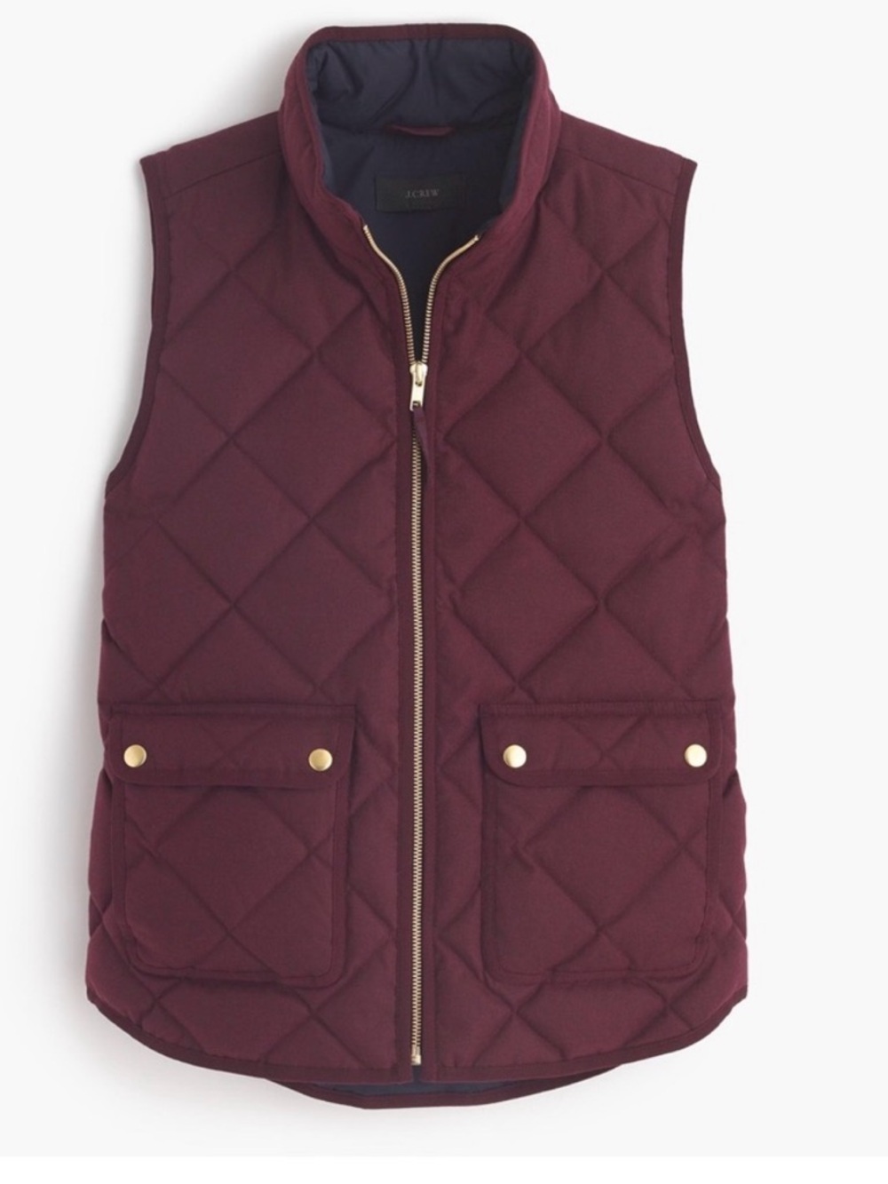 J. Crew Burgundy Excursion Quilted Down Vest